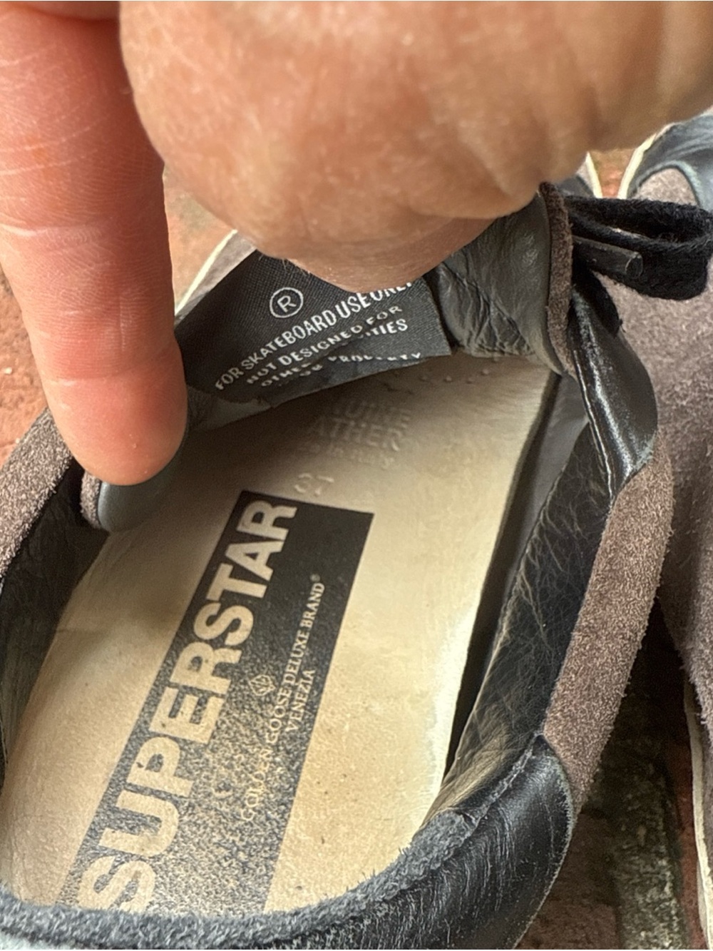 Golden Goose Superstar Grey Suede Sneakers with Black leather Accents sz37 - Picture 7 of 9